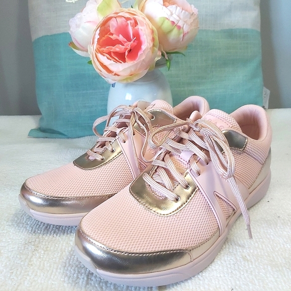 TRAQ by Alegria sneakers walking shoes pink gold - Picture 5 of 15